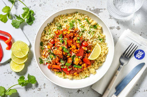 Chipotle Pork, Corn and Pepper Bowl