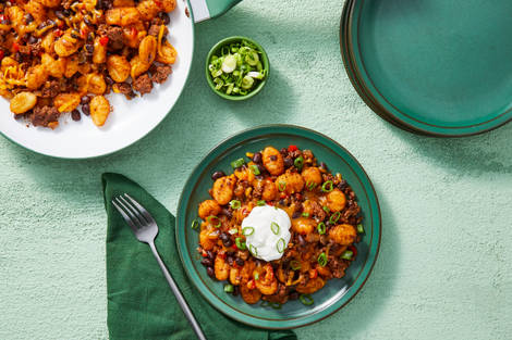 Beef Taco Baked Gnocchi