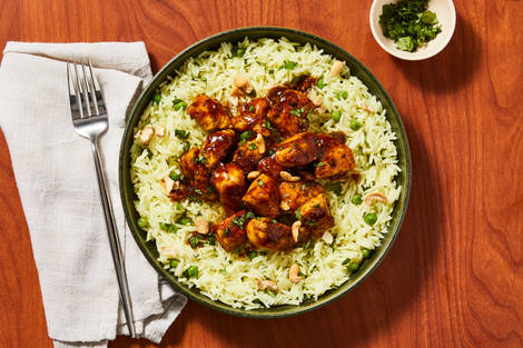 SuperQuick Spicy Mango Chutney Chicken Thigh Bowls