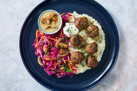 Boulettes de bœuf à la polonaise en sauce aux champignons et à l'aneth