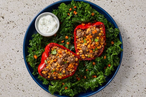 Nutritionist's Pick: Spiced Turkey-and-Lentil Stuffed Bell Peppers