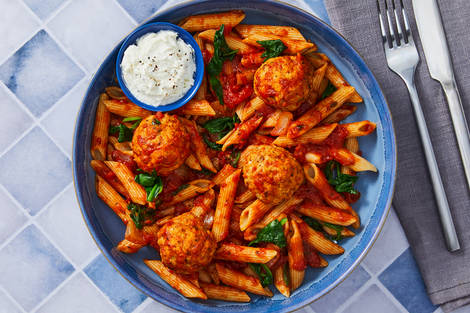 Poulet à l’italienne et boulettes de viande à la ricotta