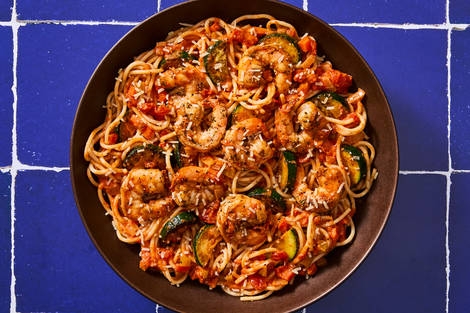 Labo cuisine : Crevettes et linguines en sauce rosée