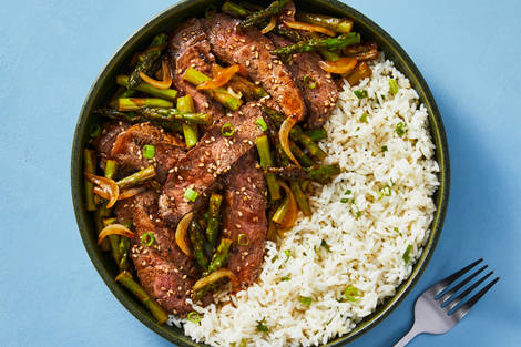 Soy-Glazed Steak with Asparagus Stir-Fry