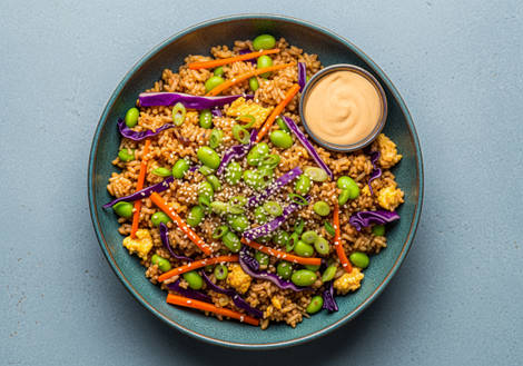 Shrimp with Egg & Edamame Fried Rice