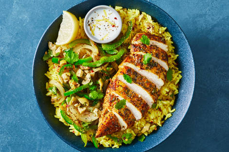 Moroccan Organic Chicken & Turmeric Rice Bowls