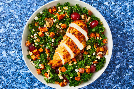 Harvest Trout, Sweet Potato & Kale Salad