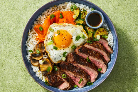 Sirloin Steak & Mushroom Bibimbap Bowls