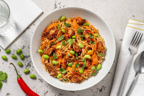 Salade de nouilles, poulet & edamame