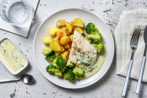 Fischfilet in Honig-Senf-Soße