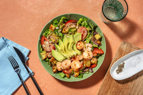 Honig-Senf-Garnelensalat mit Avocado