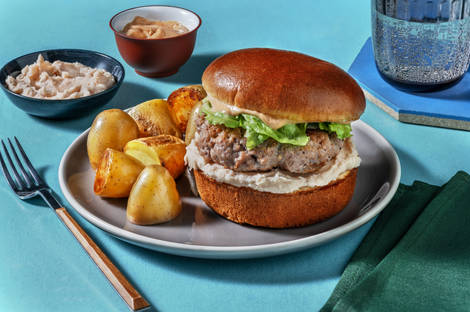 Salsiccia burger e crema di cannellini