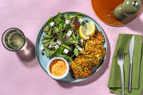 Frittelle di zucchine, scamone e cheddar