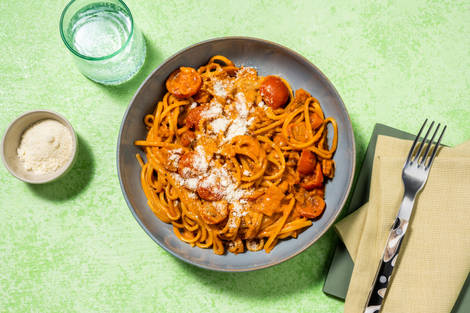Double Bacon and Cherry Tomato Linguine