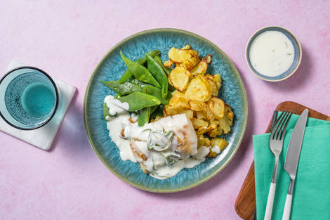 Merluza en salsa cremosa de estragón