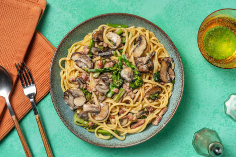 Presto Bacon and Mushroom Linguine
