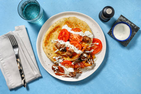 Naan salsiccia e peperoni alle spezie Cajun 