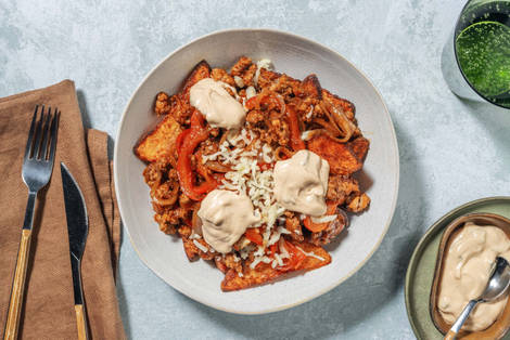 Caribbean Style BBQ Pork Loaded Wedges