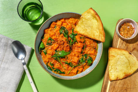 Sweet Potato and Pea Coconut Dal