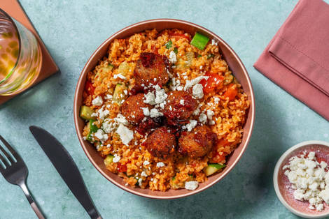 Glazed Falafels and Harissa Tabbouleh