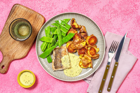 Merluza en salsa cremosa de estragón