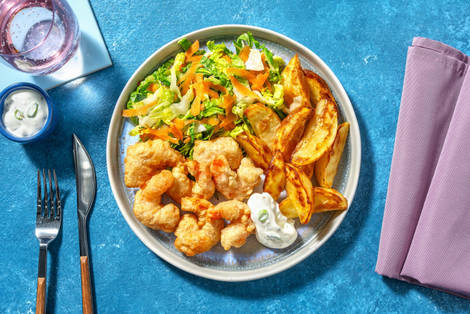 Panierte Shrimps mit Ranchdip