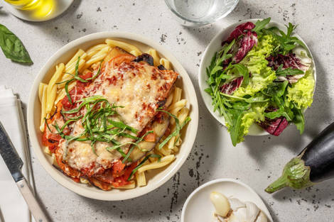 Aubergine uit de oven met casarecce