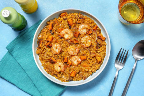 Prawn and Roasted Butternut Squash Dal