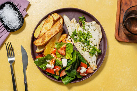 Lemon & Herb Basa and Garlic-Parsley Drizzle 