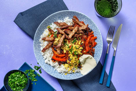 Chipotle-Bohnenpfanne mit Tortilla-Crunch & extra Bio-Schweinefleisch