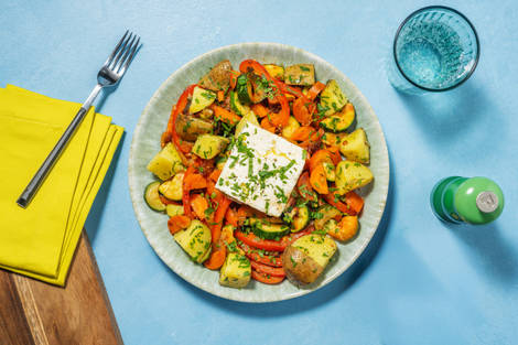 Mijoté à la marocaine et fromage à la grecque