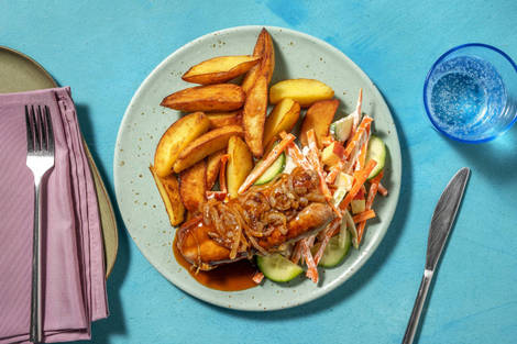 Varkensworst met currysaus