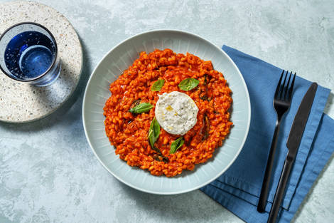 Orzotto al pomodoro e burrata pugliese