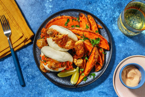 Korean Bao Buns mit Knusper-Pilzen