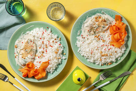 Thailandsk inspireret hvid fisk i kokossauce