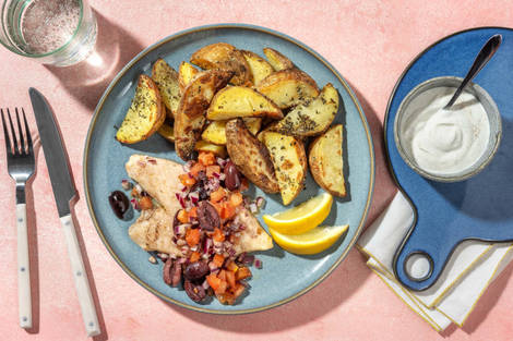 Medelhavs-inspirerad sej 'en papillote'