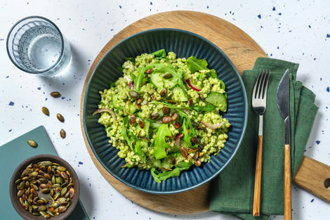 Ensalada de cuscús y queso griego