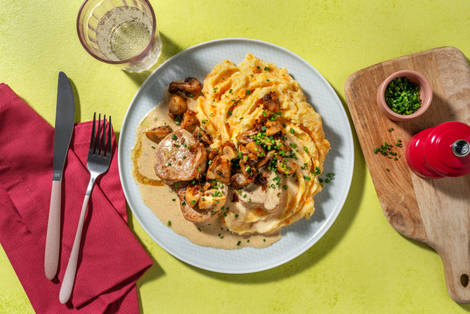 Stekt fläskytterfilé i gräslökssås