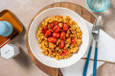 Oven-Baked Chorizo and Tomato Risotto