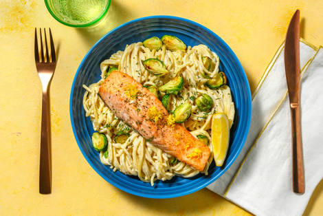 Zesty Double Salmon and Creamy Fresh Linguine
