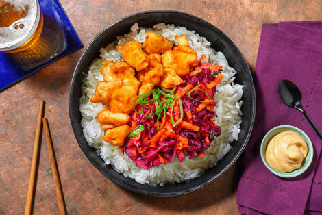Japanese Karaage Bowl mit frittiertem Hähnchen
