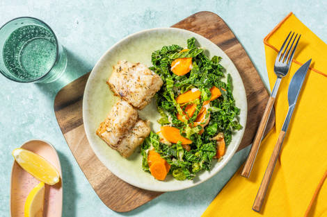 Merluzzo dorato al timo e limone