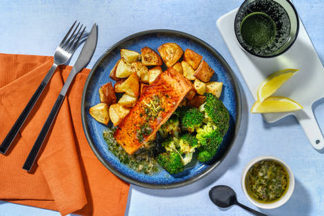 Salmon in Lemony Garlic Chive Butter