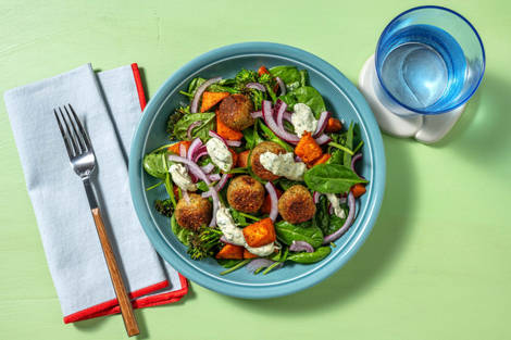 Falafels et légumes rôtis