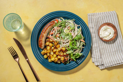 Brandt & Levie-varkensworst met gebakken aardappeltjes