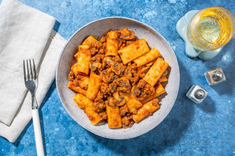 Harissa Beef Rigatoni