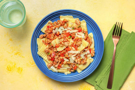 Ravioli en sauce au haché assaisonné à la sicilienne