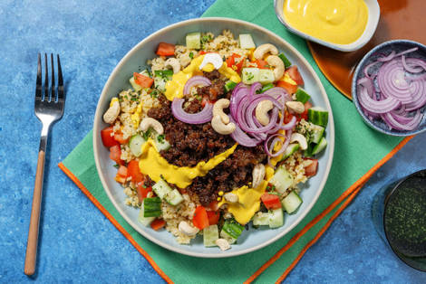 Indisk vegofärsbowl