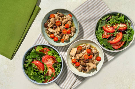 Spezzatino di pollo alle olive e pinoli