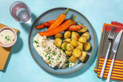 Filet de poulet en sauce crémeuse à la ciboulette